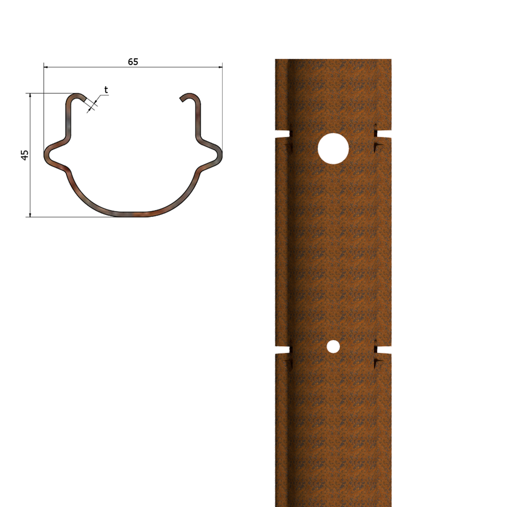 palo per vigneto in corten sika
