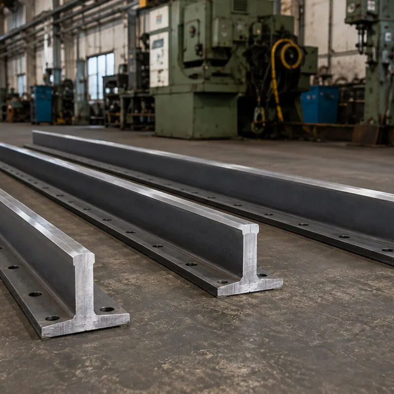 Cold formed steel elevator guide rails with pre-punched mounting holes